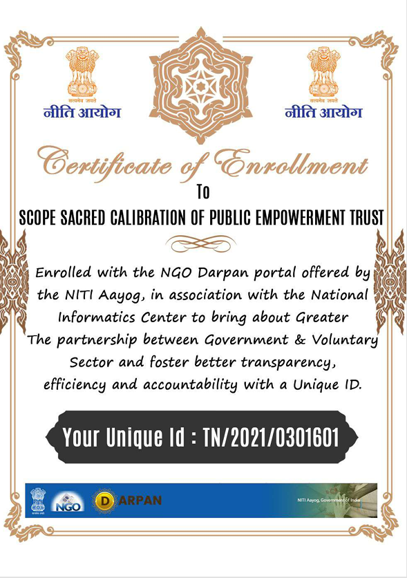 NITI Aayog Certificate